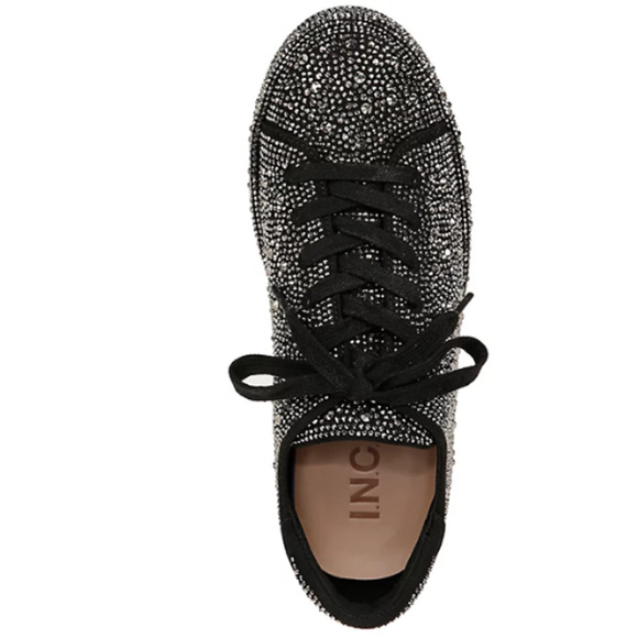 I.N.C. International Concepts Lola Rhinestone Sneakers Black EUC Size 10 - Picture 3 of 6